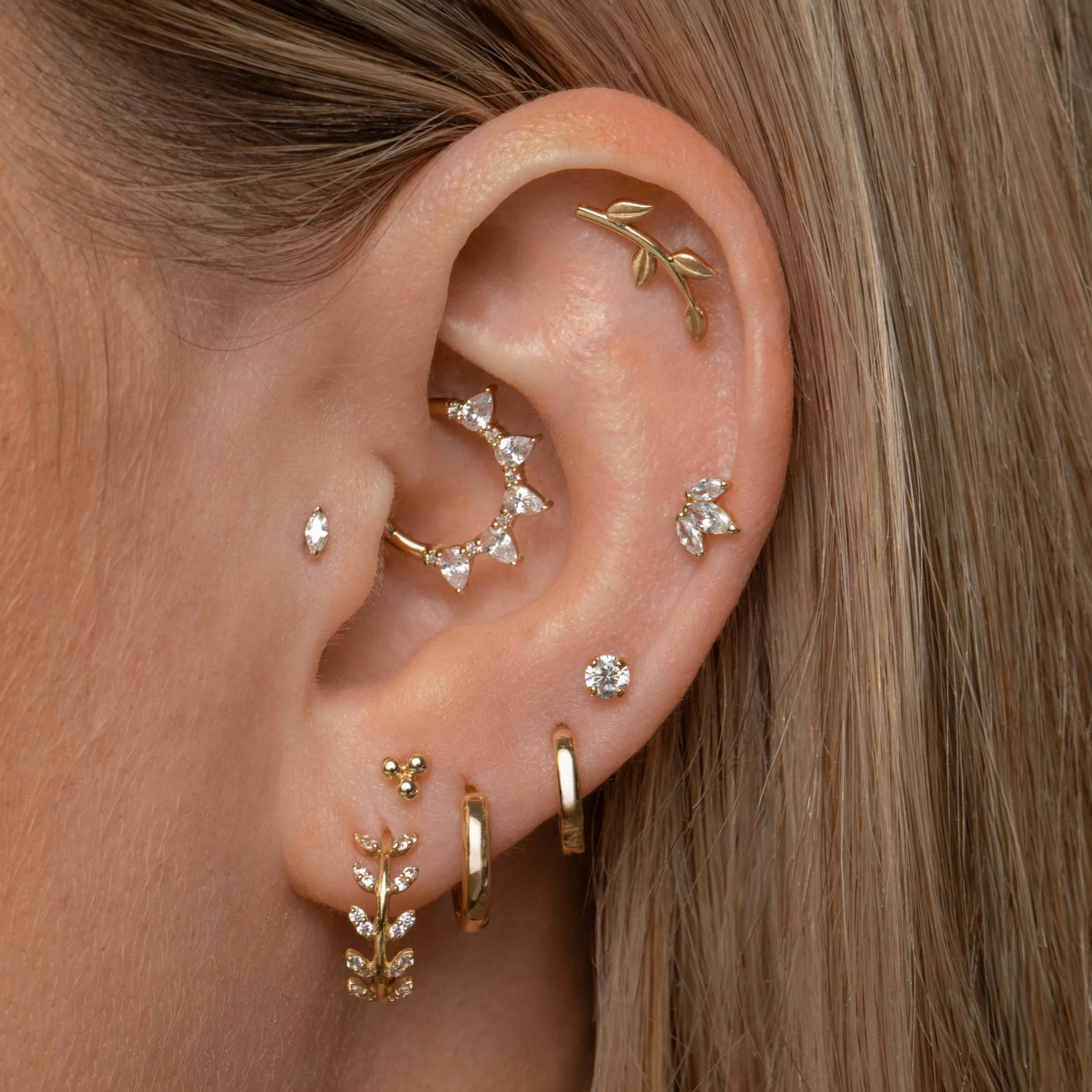 9k solid yellow gold 3mm single crystal gem flat back labret stud earring 6mm - Image 7