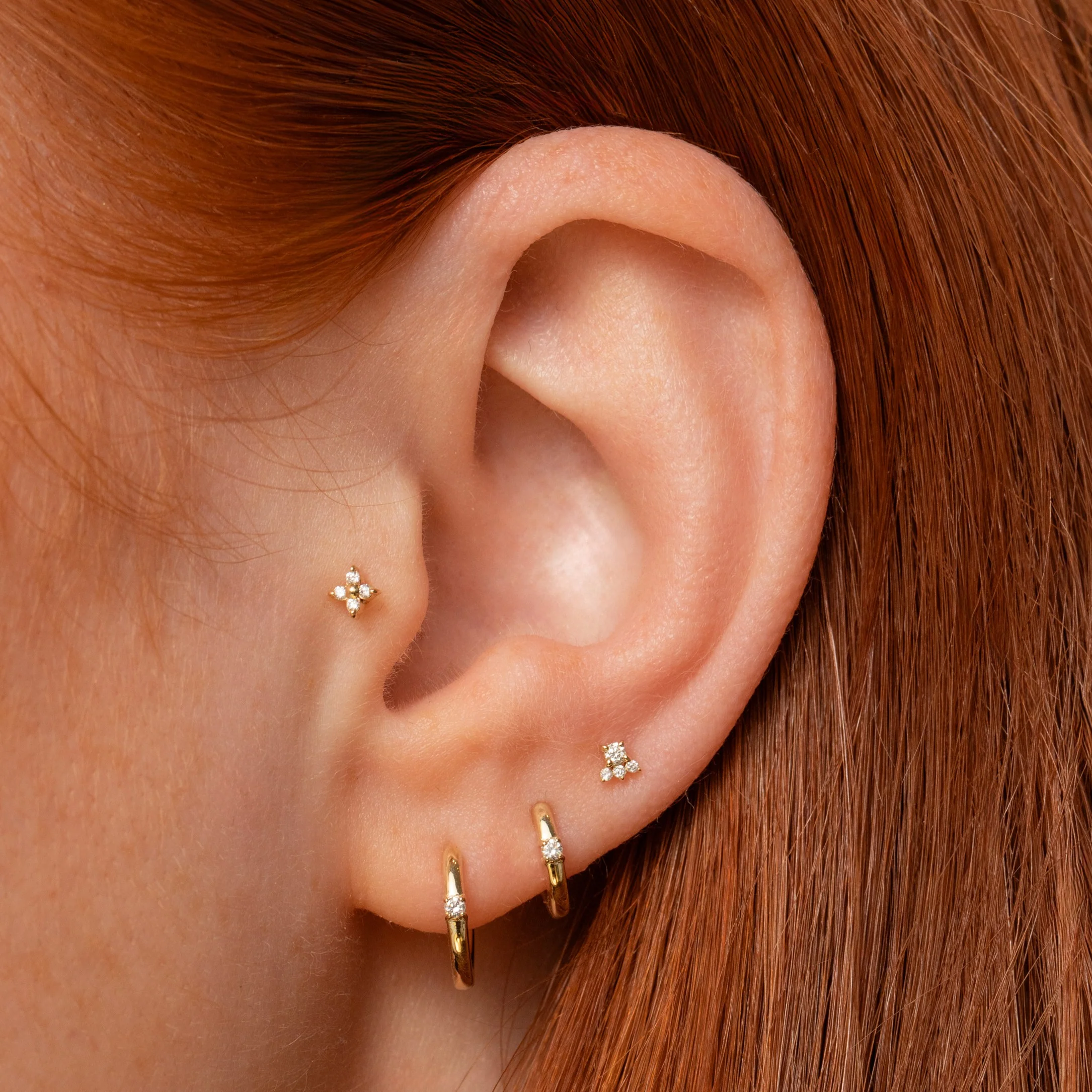 Diamonds by Laura Bond - 14k solid yellow gold diamond huggie hoop 6mm - Image 4